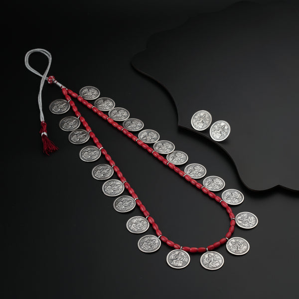 Putali Haar Set Long - Coin Necklace | 92.5 Silver | Oxidised Finish (Made to Order)