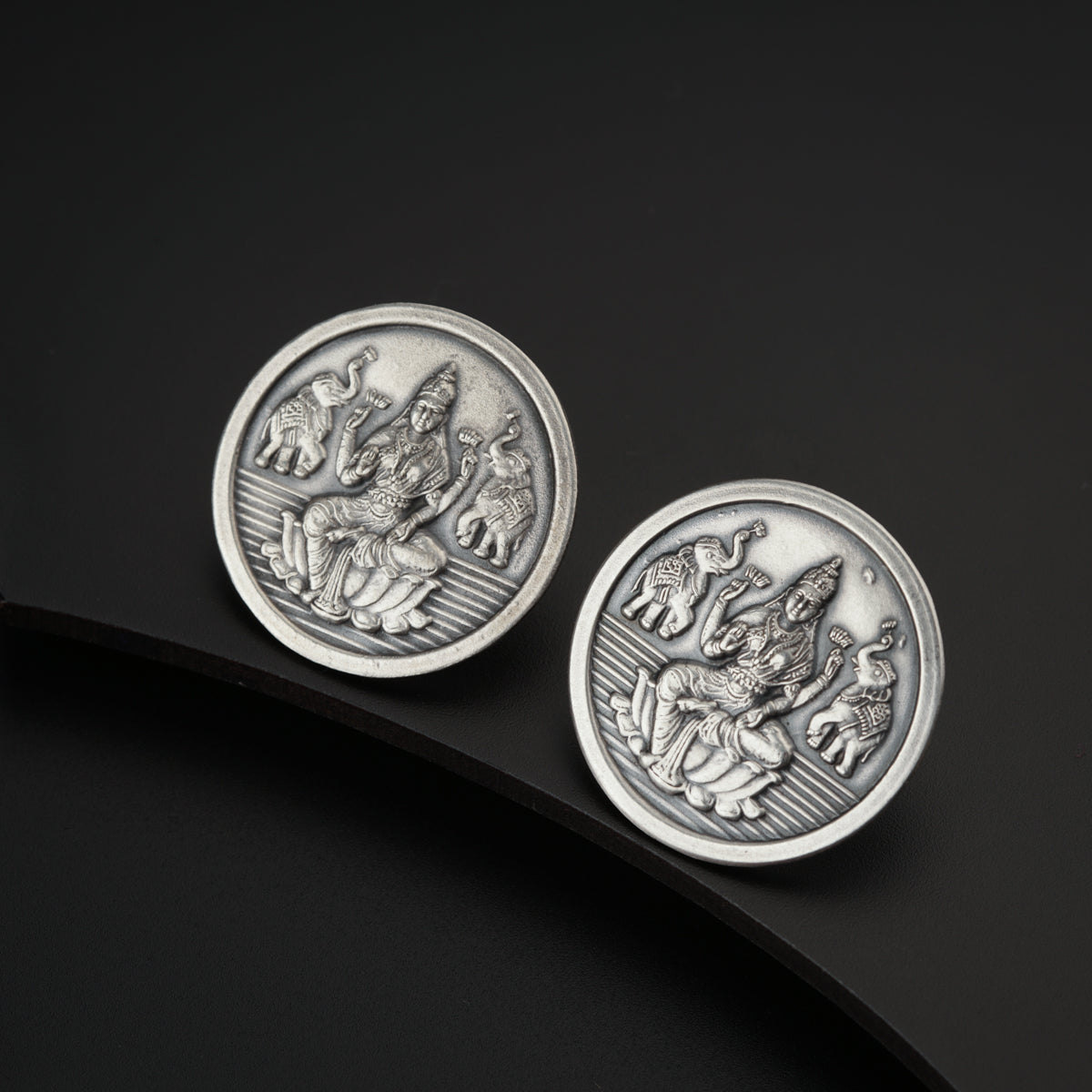 Coral Putali Coin Haar Set: Long ( Coin necklace ) | 92.5 Silver | Oxidised Finish