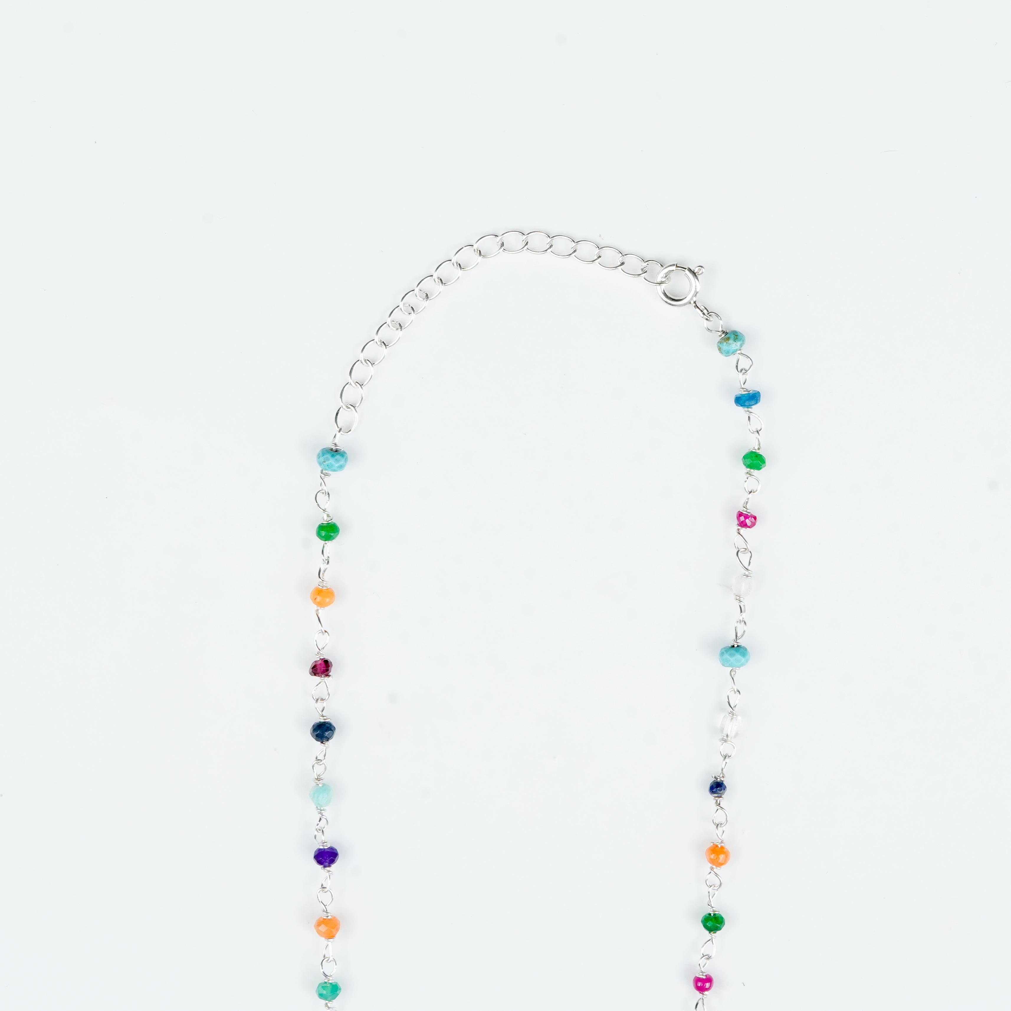 Colourful gemstone Ganthan necklace for festive and traditional wear