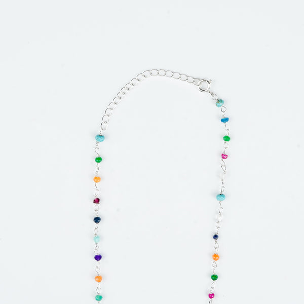 Colourful gemstone Ganthan necklace for festive and traditional wear