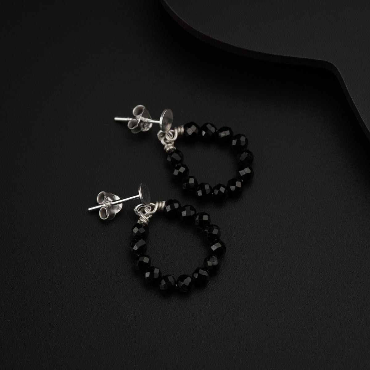 Black Spinel Studs Earring | 92.5 Silver