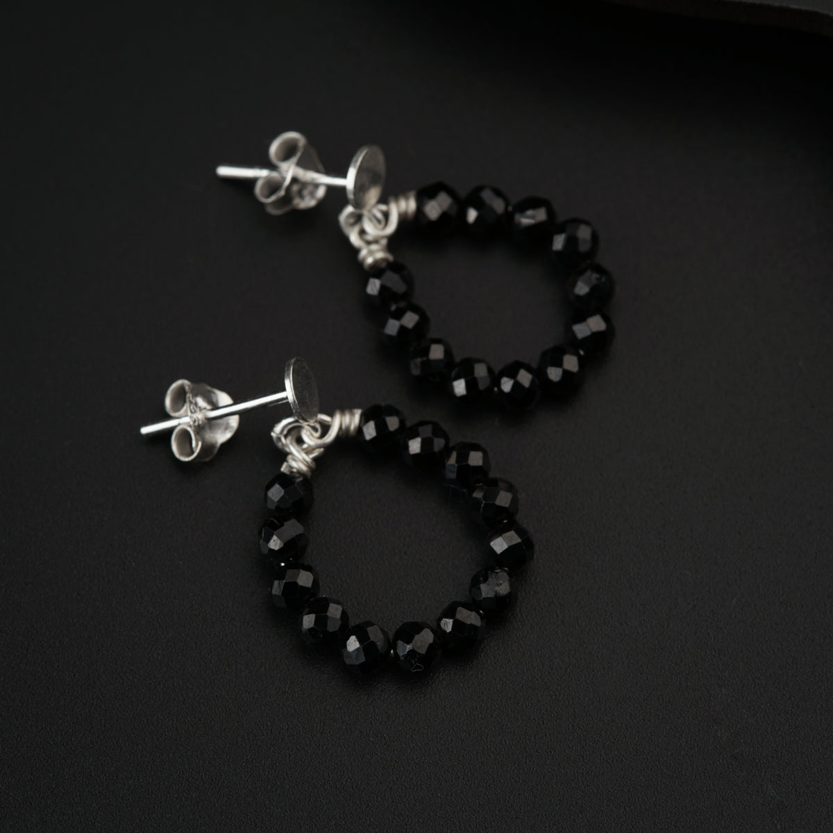 Black Spinel Studs Earring | 92.5 Silver