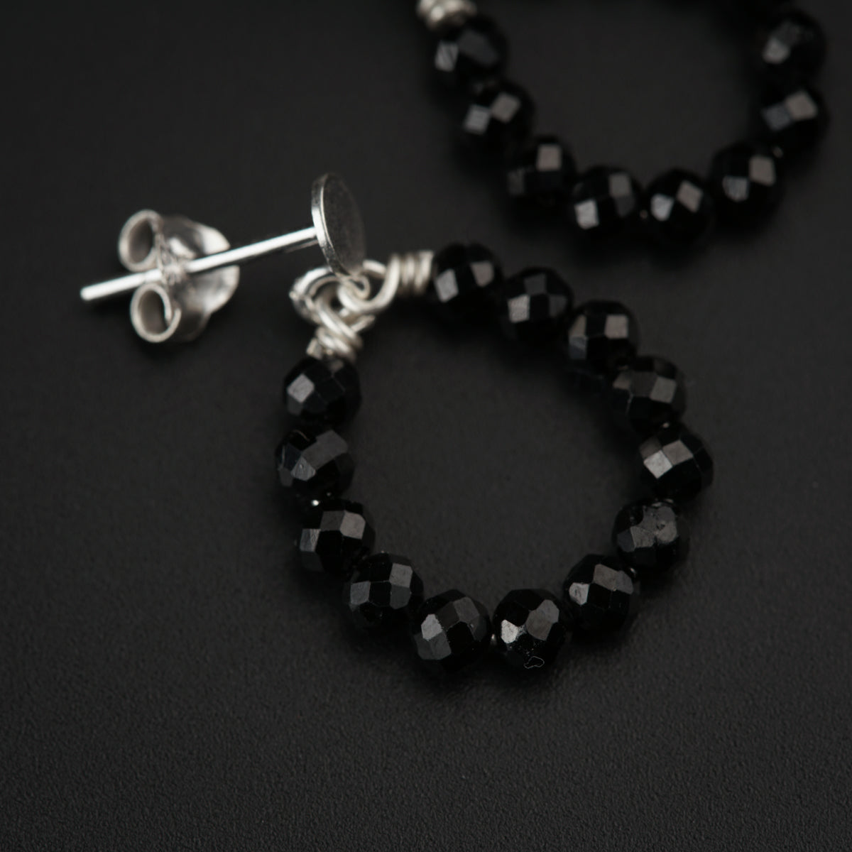 Black Spinel Studs Earring | 92.5 Silver