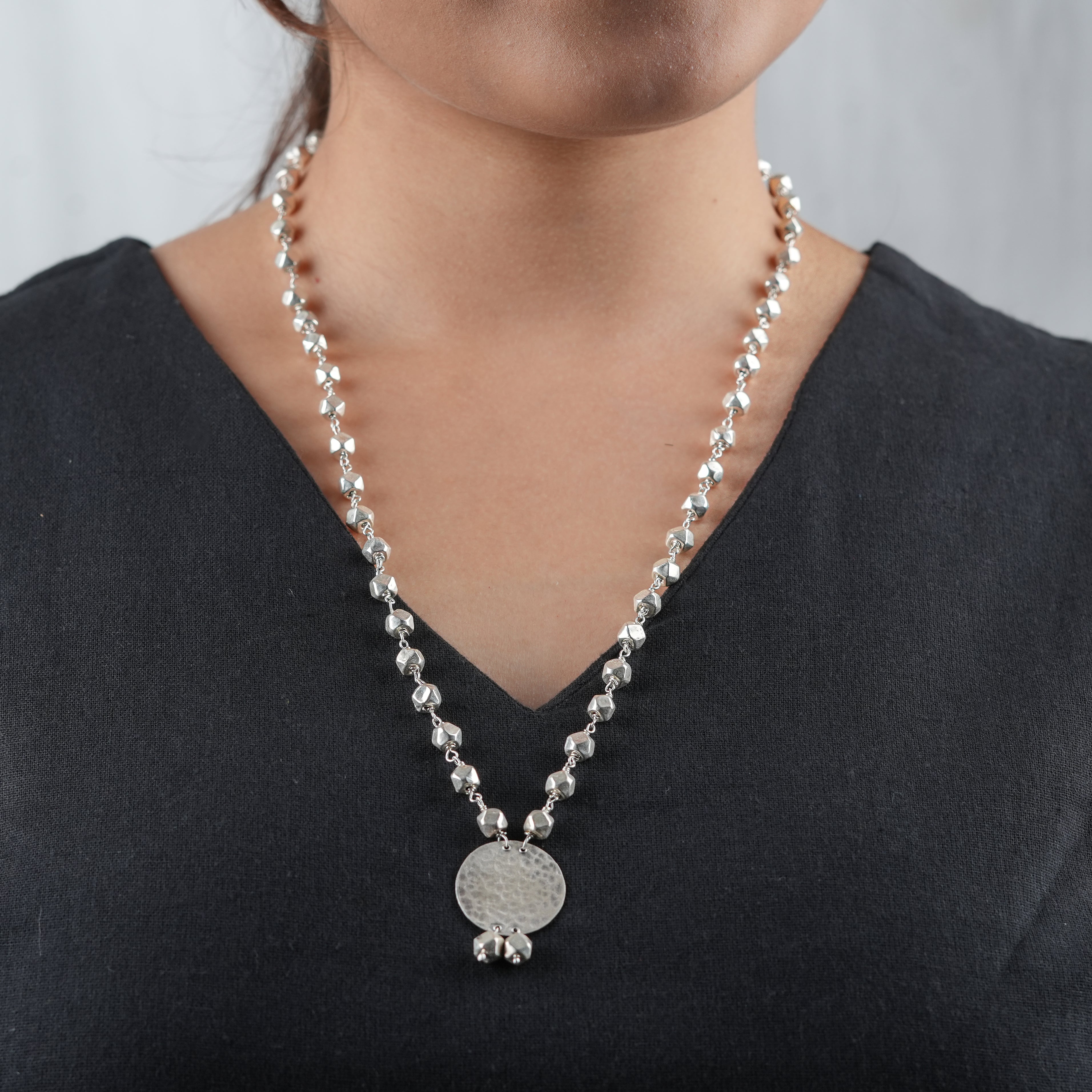 Ashtapailu Necklace with Hammered Coin Pendant