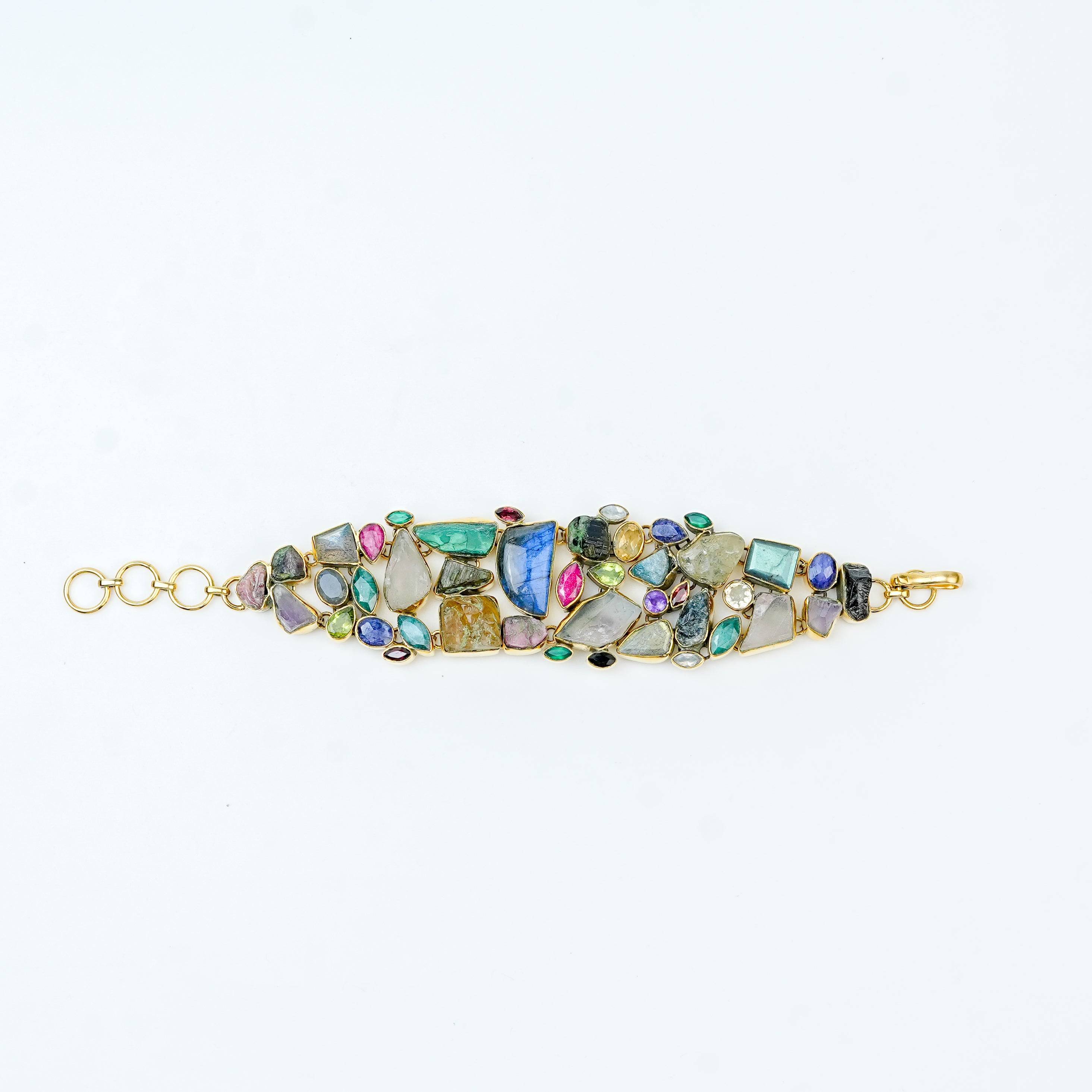 Detailed view of Brass Fashion Bracelet highlighting intricate motifs, textured surface, and refined brass finish