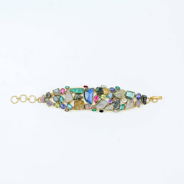 Detailed view of Brass Fashion Bracelet highlighting intricate motifs, textured surface, and refined brass finish