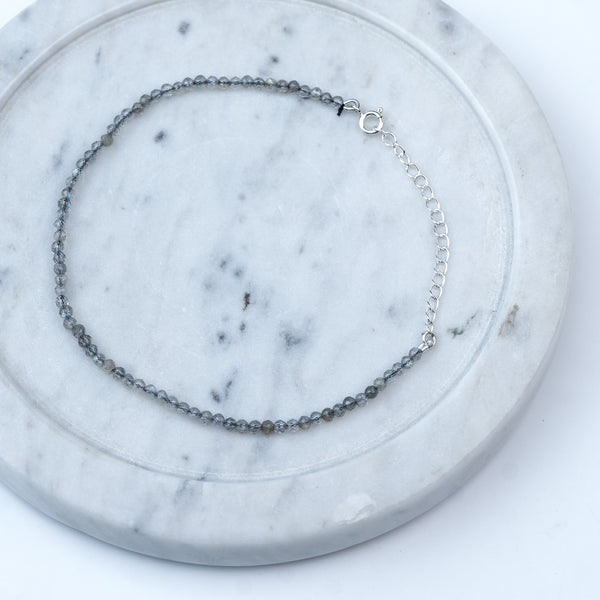 Labradorite Silver Anklet (Project Handmade)