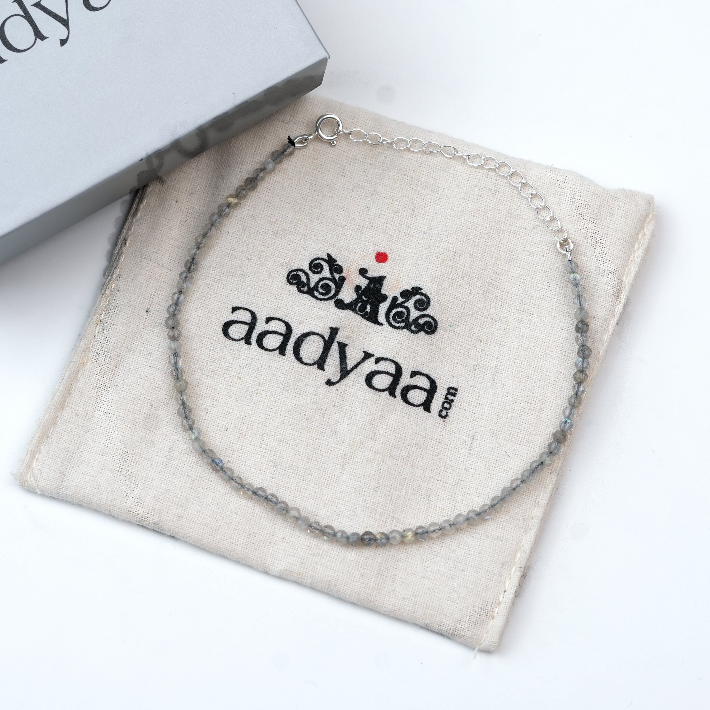 Labradorite Silver Anklet (Project Handmade)