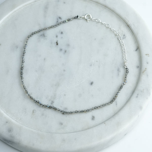 Labradorite Silver Anklet (Project Handmade)