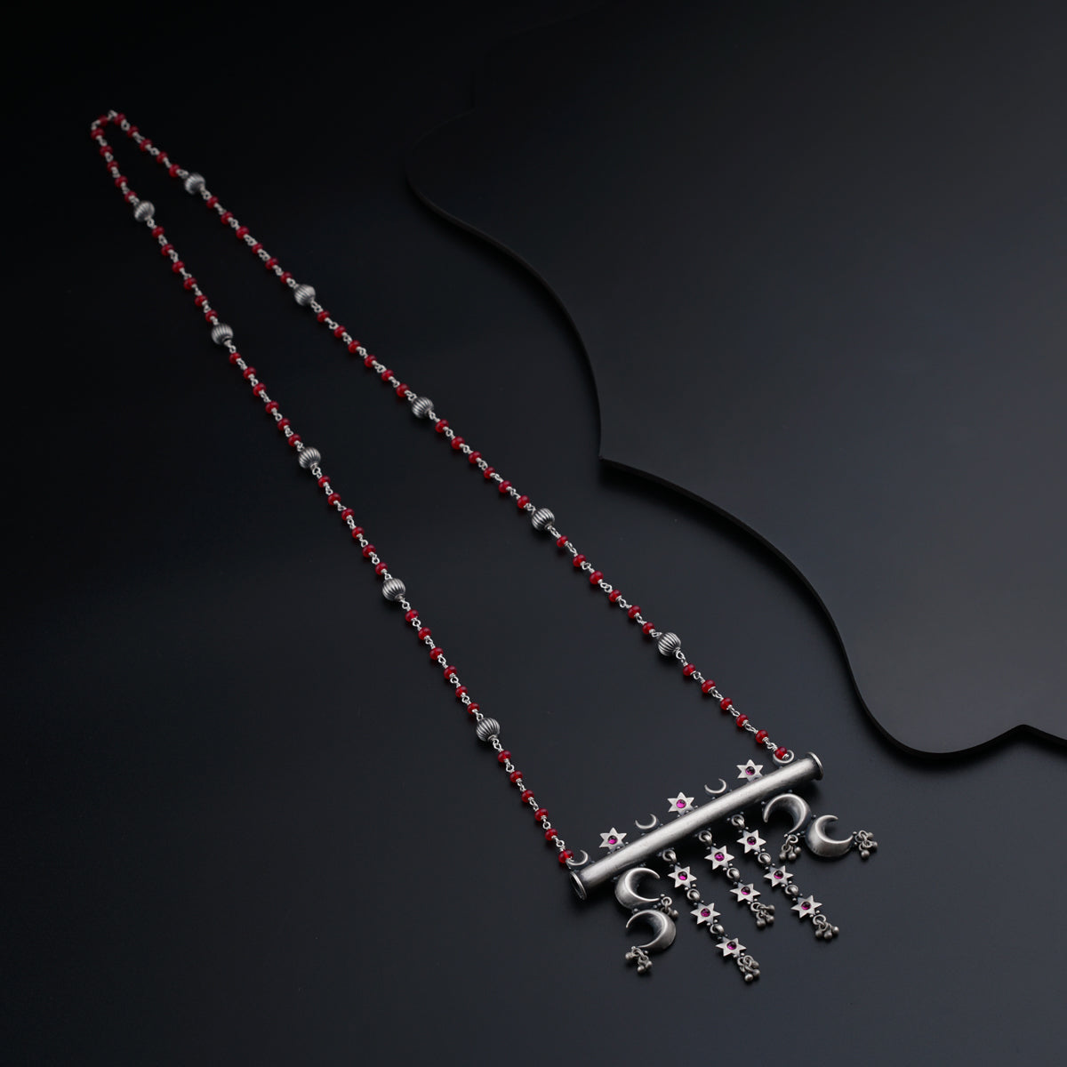 Moonlit Sky Necklace with Rubies