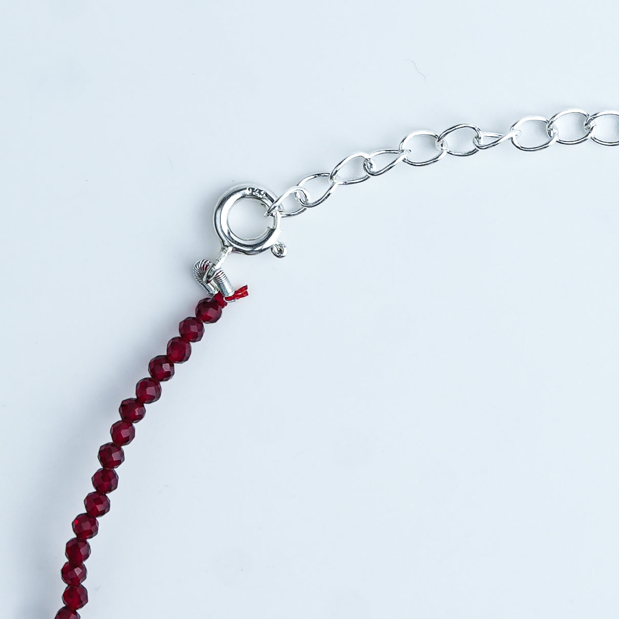 Garnet Silver Anklet (Project Handmade)