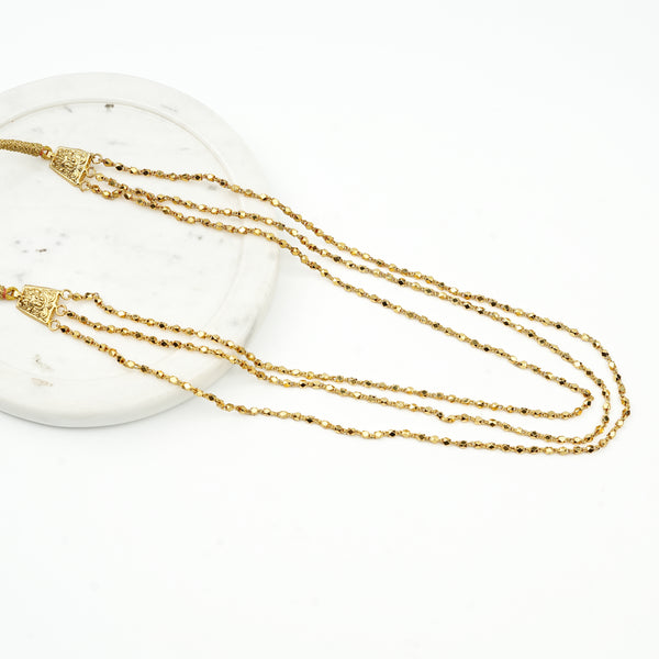 22K Gold Plated Fashion Ashtapailu Maal – 3 Layer Small