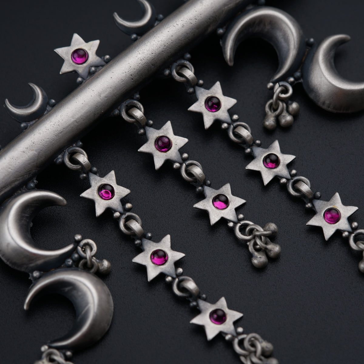 Moonlit Sky Necklace with Rubies