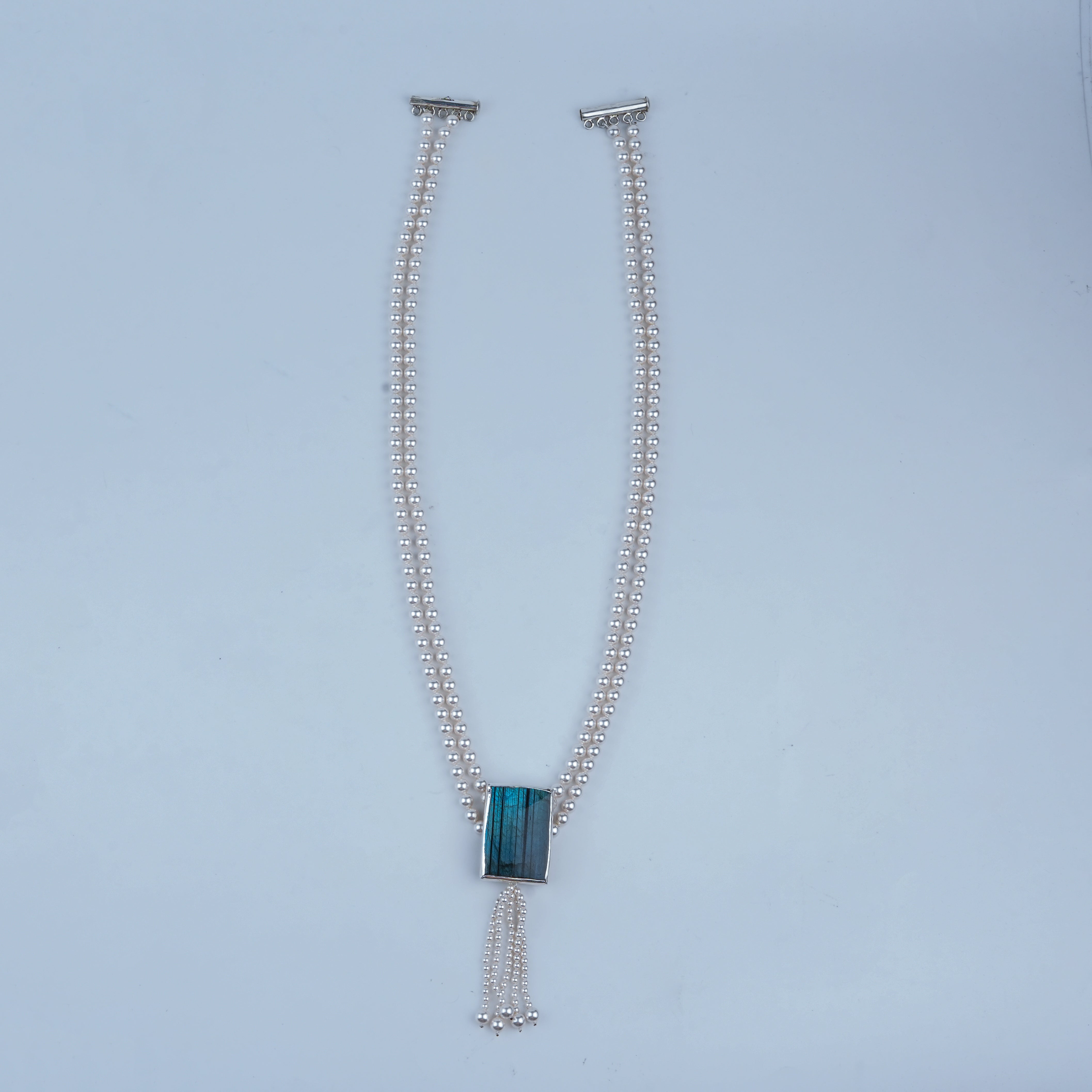 Luxe Necklace – Labradorite & Pearls