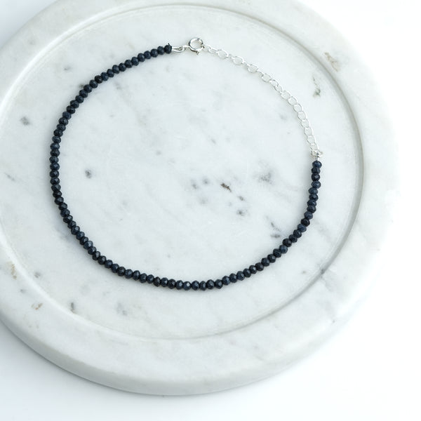 Blue Jade Silver Anklet (Project Handmade)