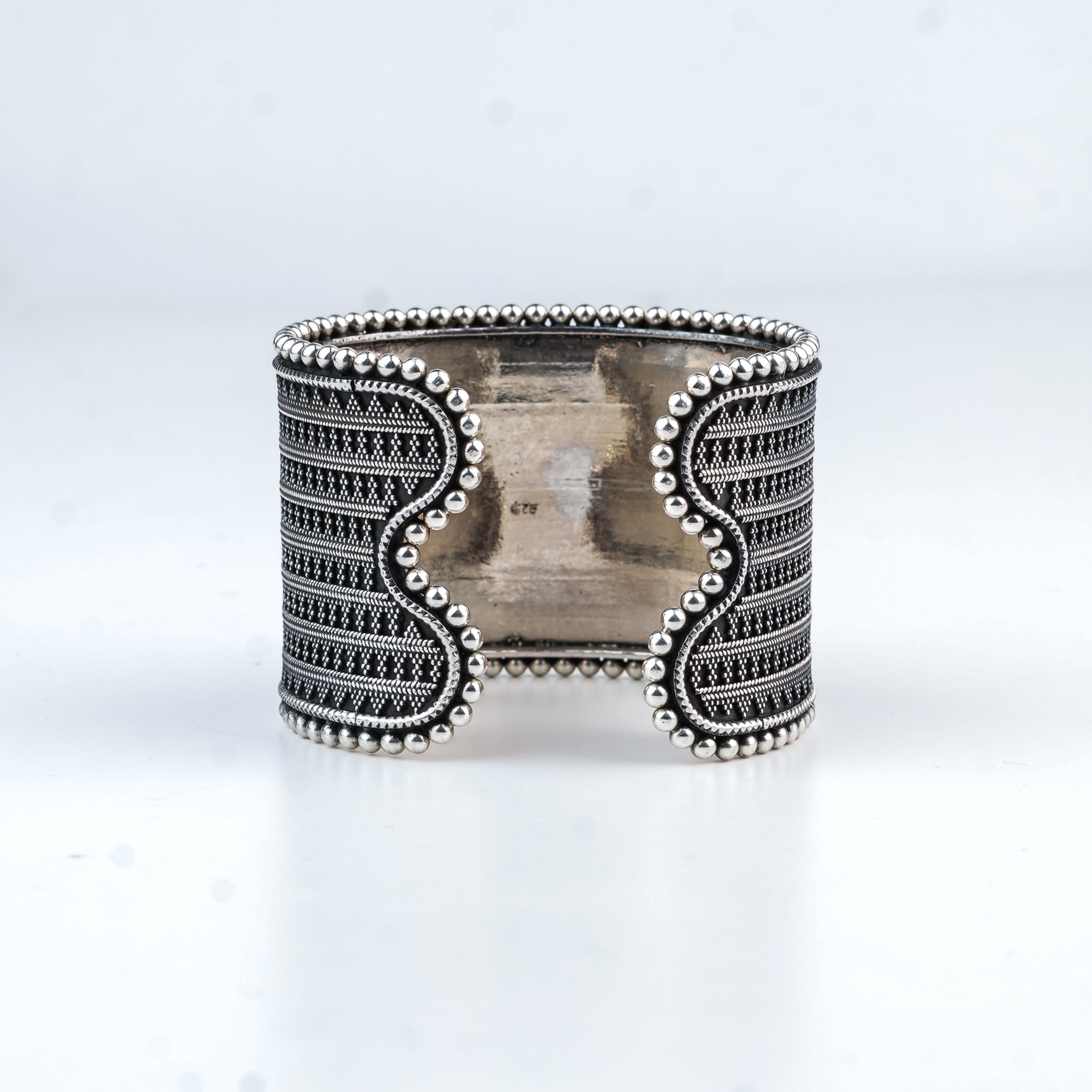 Silver Oxidised Statement Bracelet
