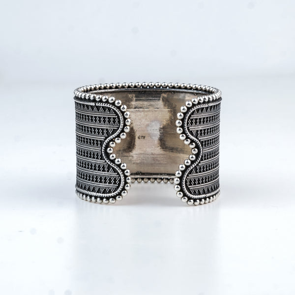Silver Oxidised Statement Bracelet
