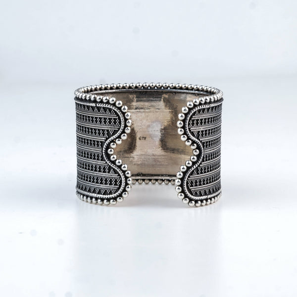 Silver Oxidised Statement Bracelet