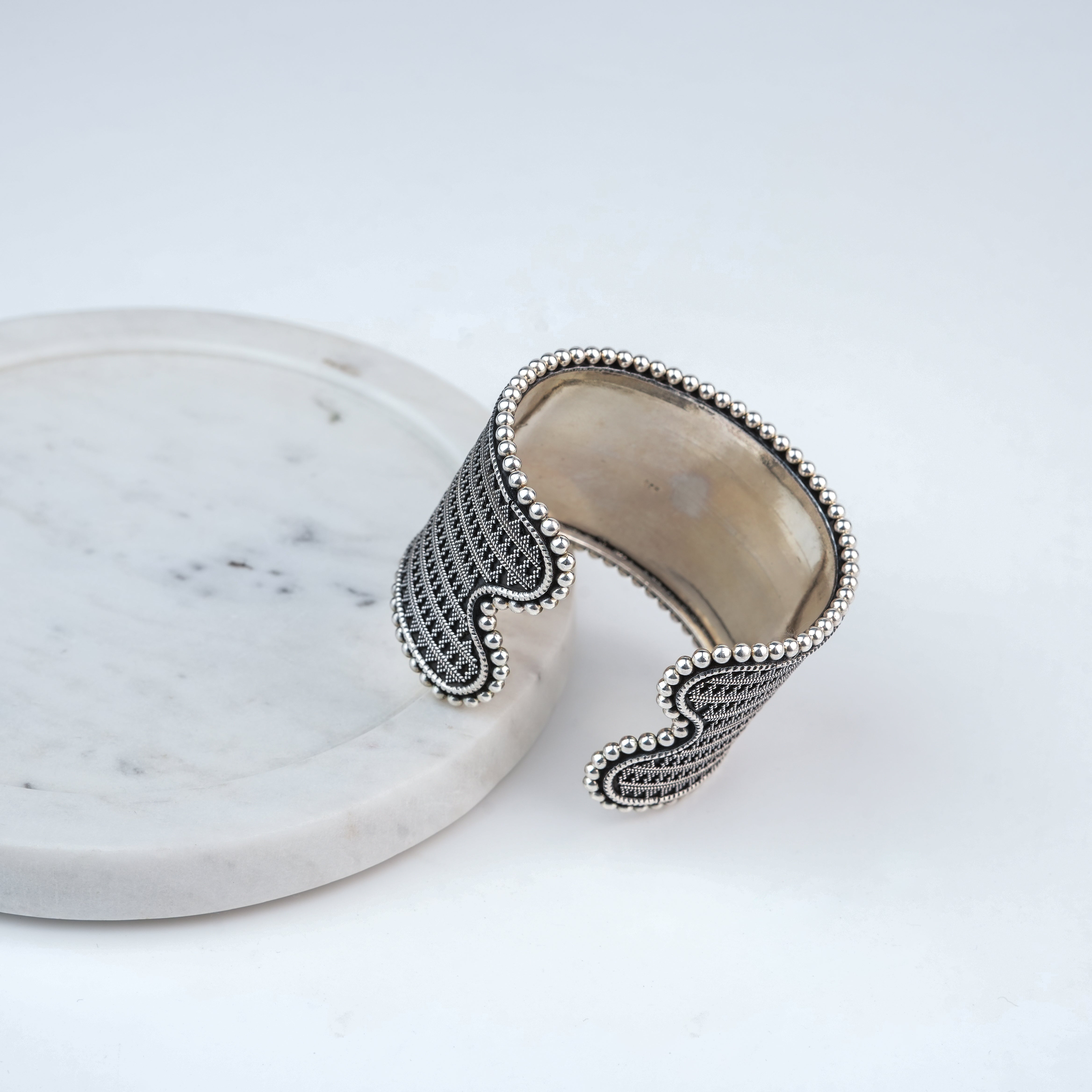 Silver Oxidised Statement Bracelet