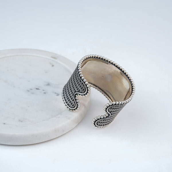 Silver Oxidised Statement Bracelet