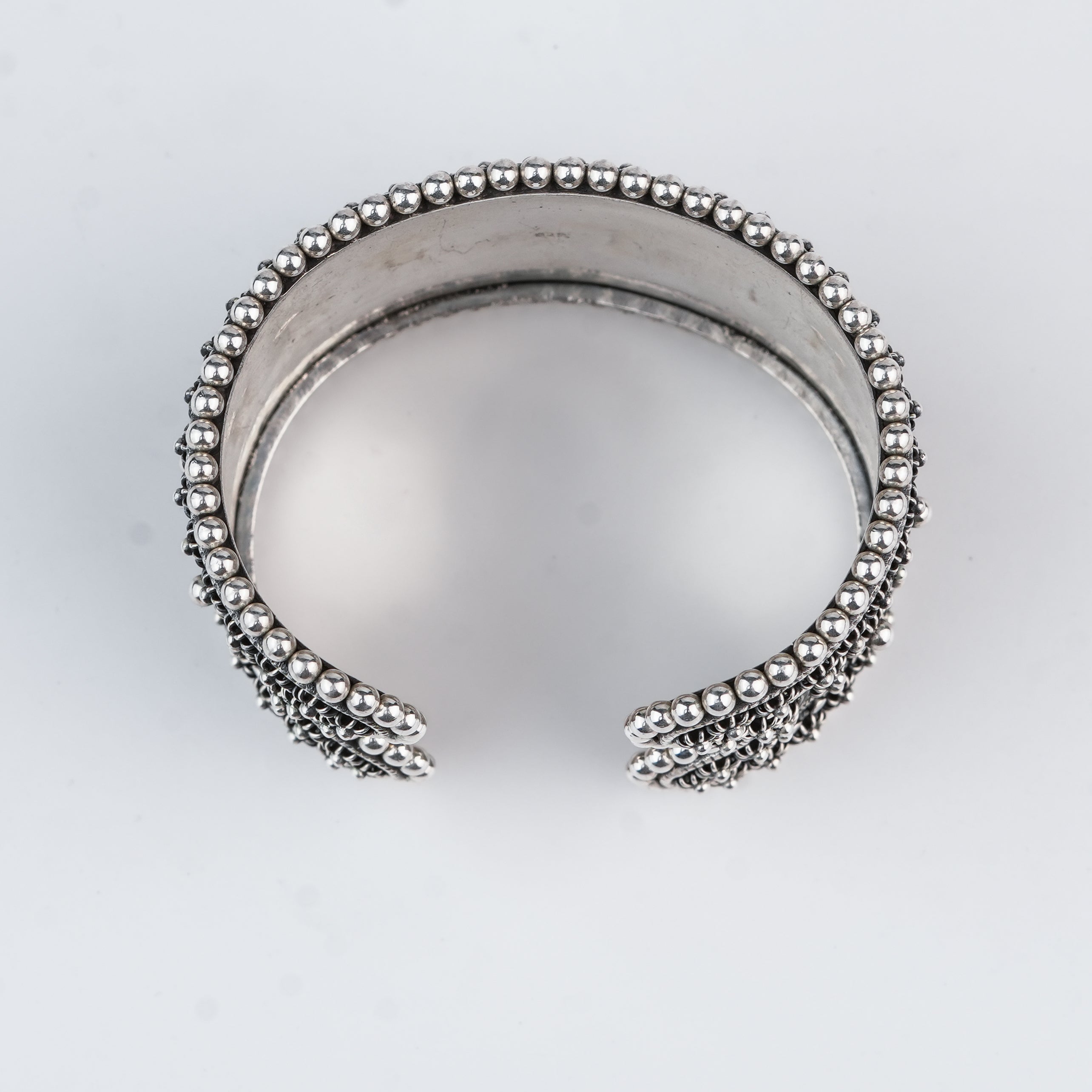 Silver Oxidised Filigree Statement Bracelet