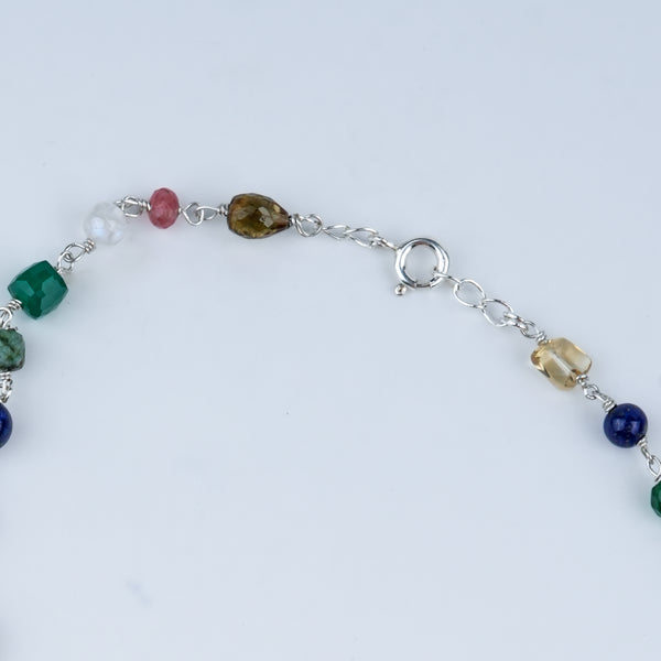 Luxe Necklace – Labradorite & Multicolour Stone Ganthan