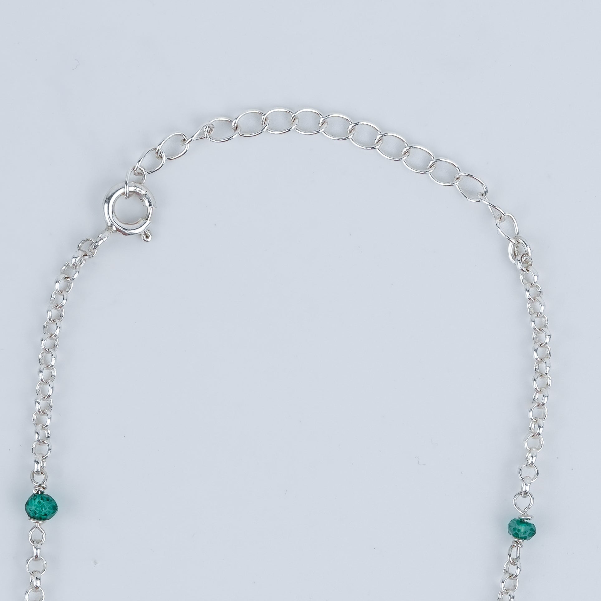 Luxe Necklace – Square Green Onyx & Chain