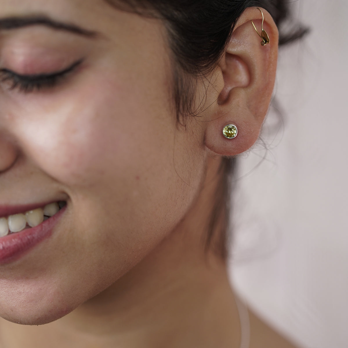 Yellow Stone Silver Studs | CZ | 92.5 Silver
