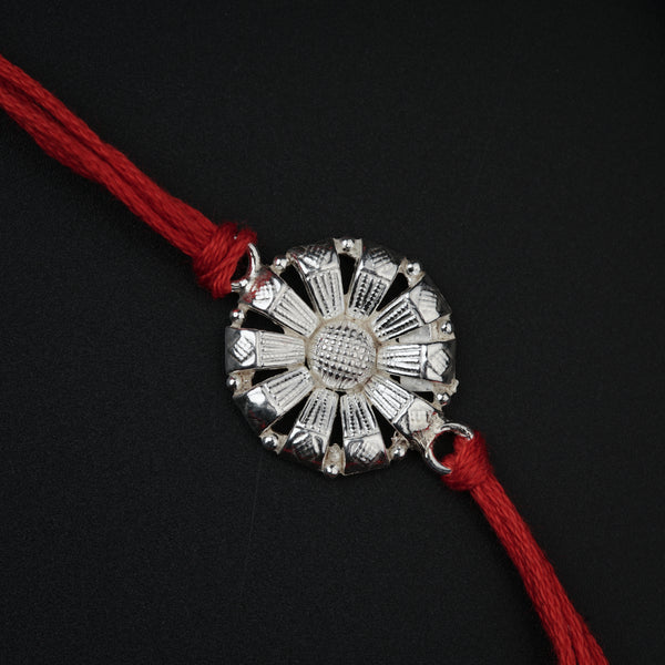 Silver Flower Rakhi