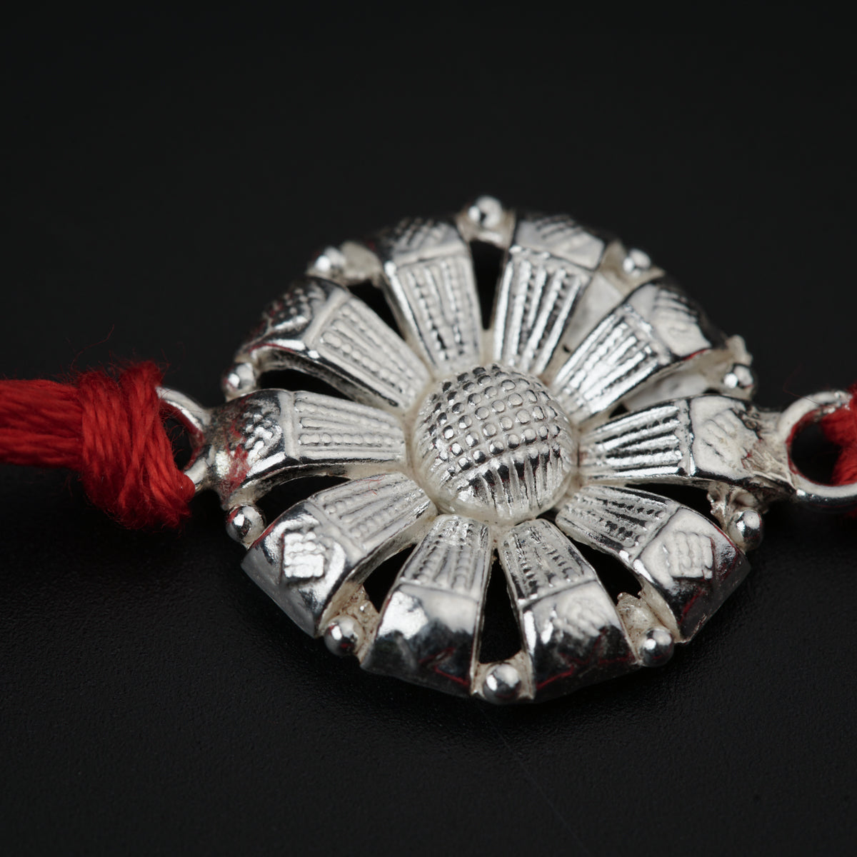 Silver Flower Rakhi