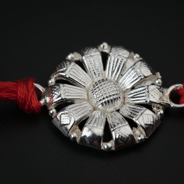 Silver Flower Rakhi