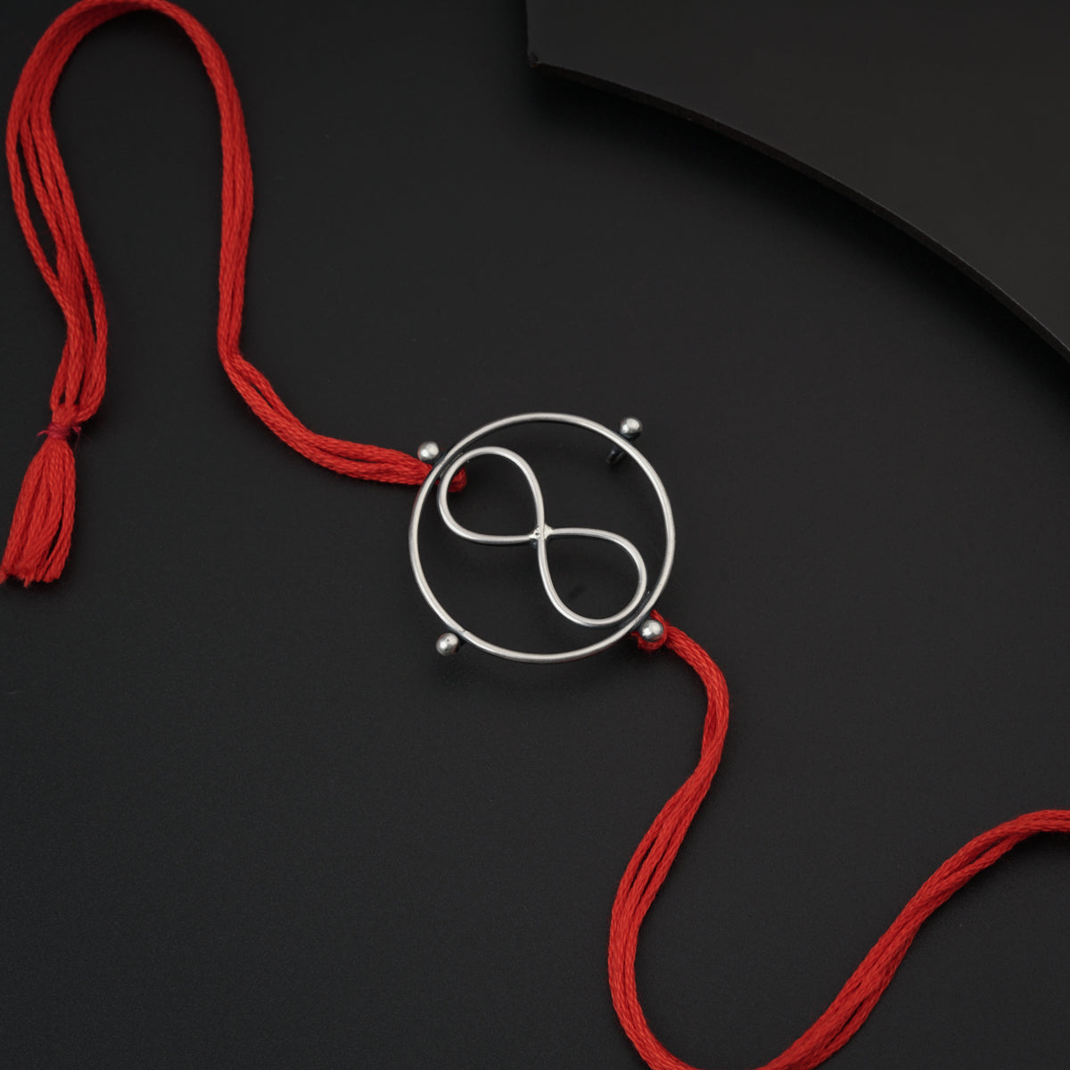 Silver Infinity Round Rakhi