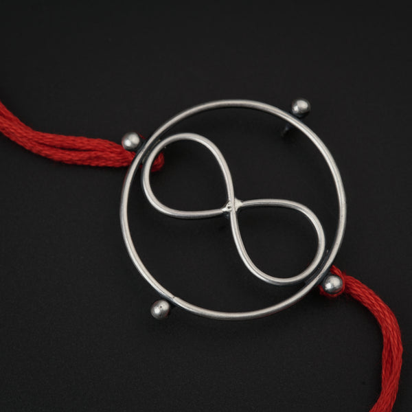 Silver Infinity Round Rakhi