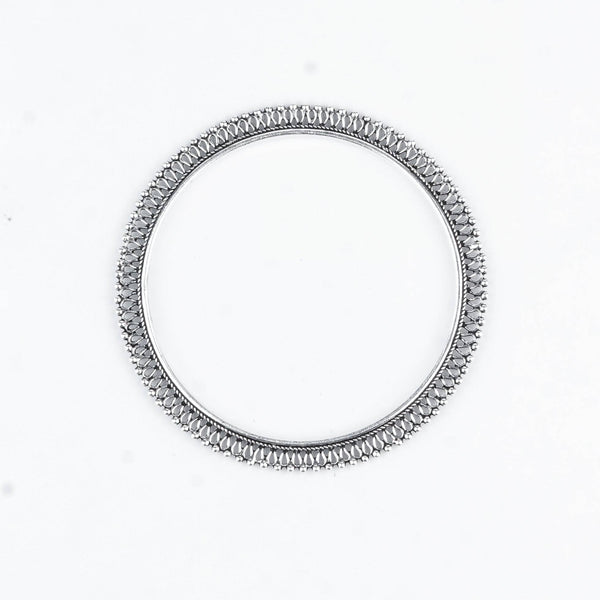 Silver Oxidised Filigree Bangle