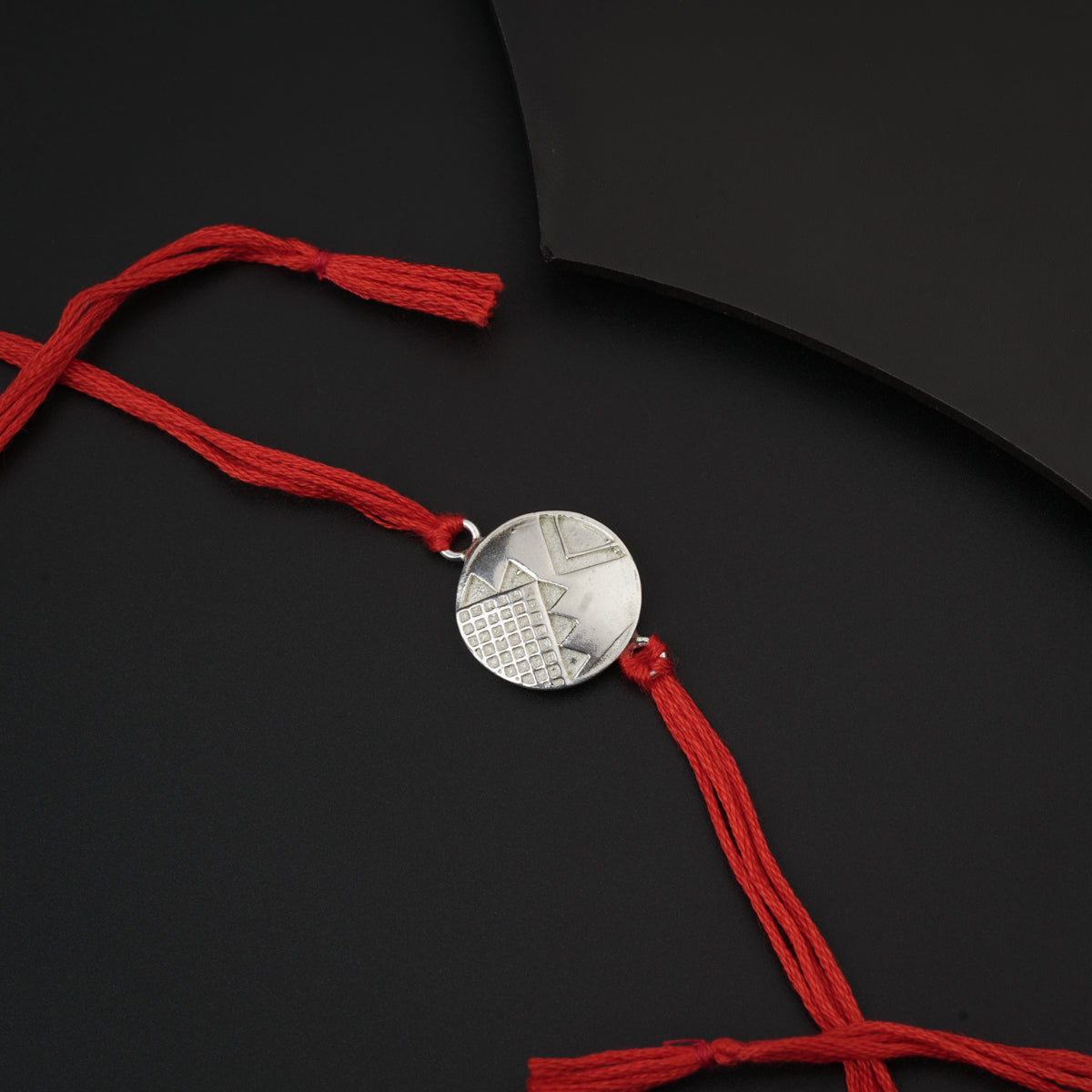 Silver Round Shape Rakhi