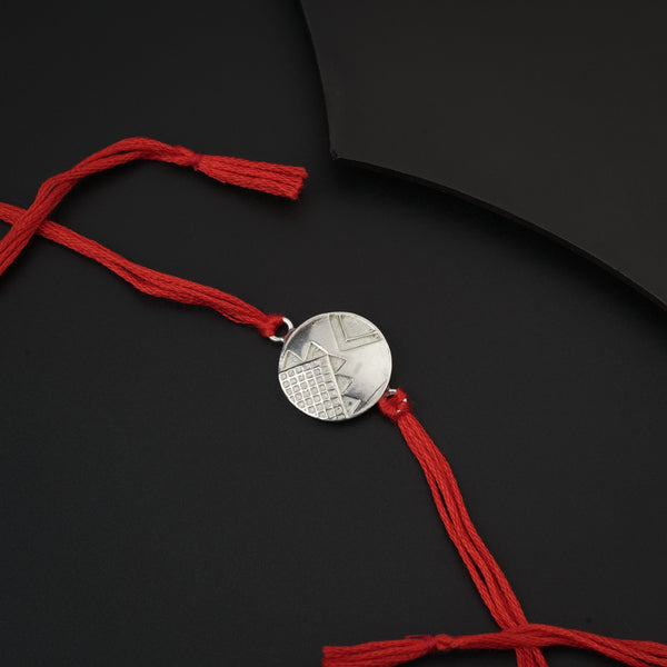 Silver Round Shape Rakhi