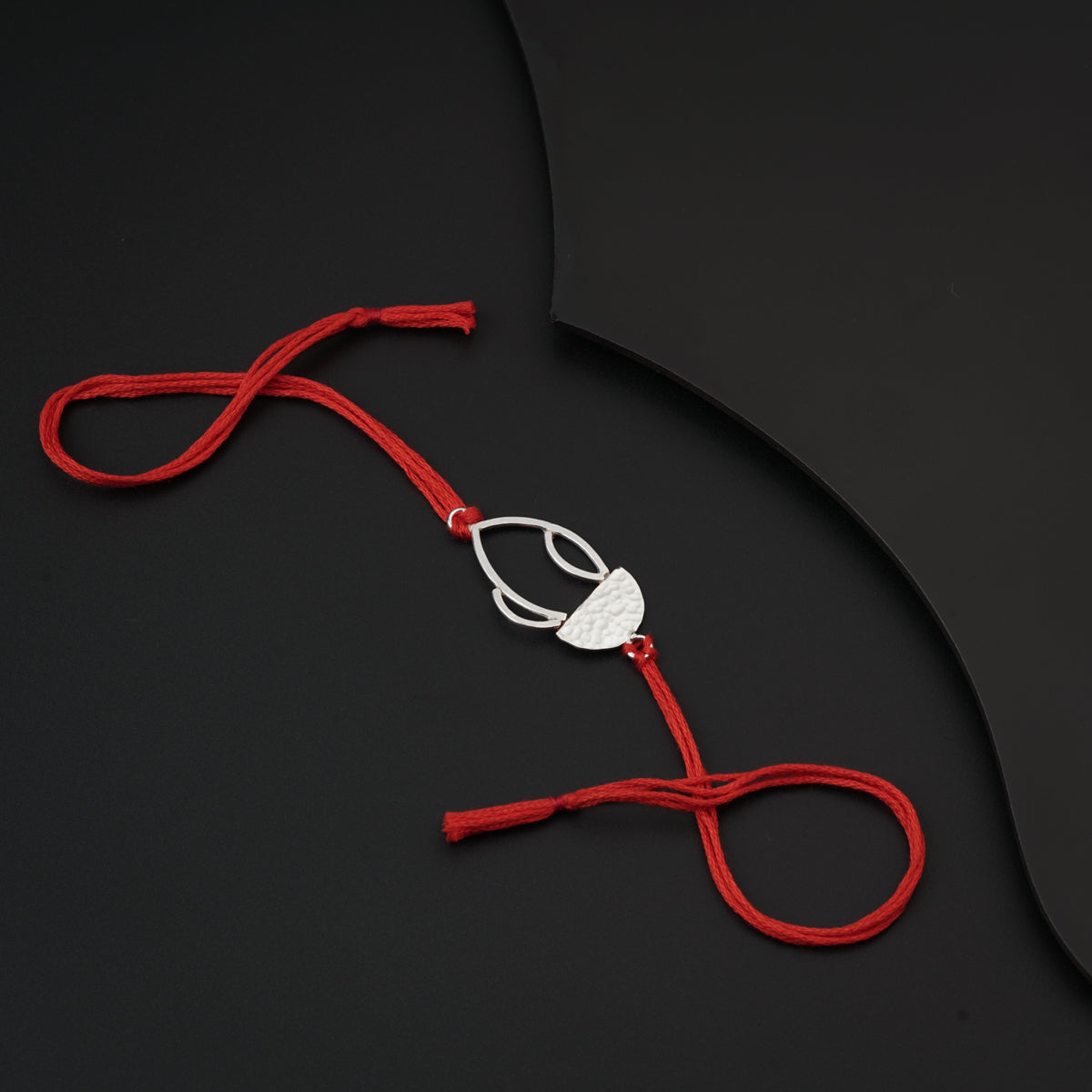 Silver Hammered Rakhi