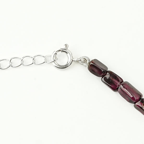 Silver Anklet - Garnet and Tourmaline