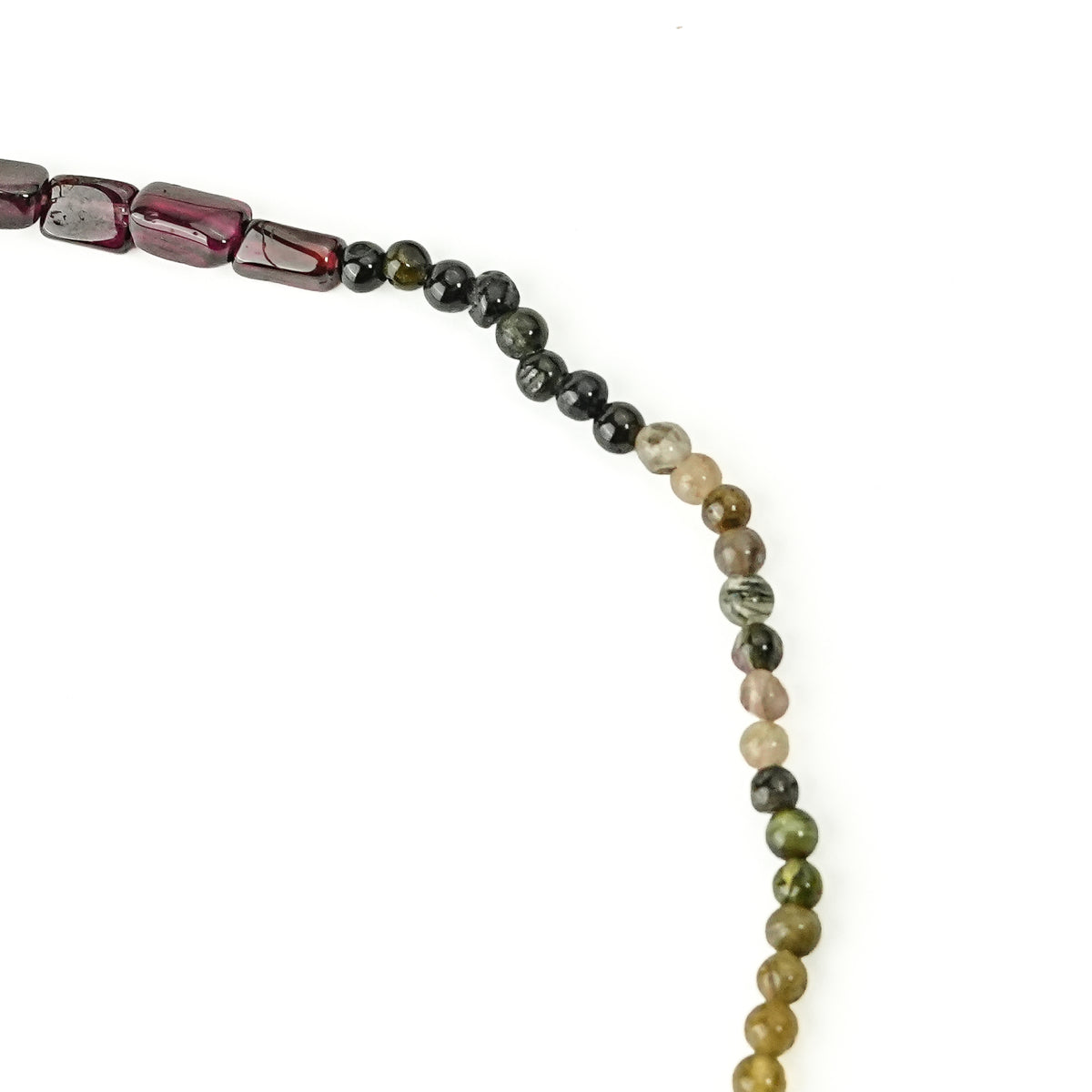 Silver Anklet - Garnet and Tourmaline