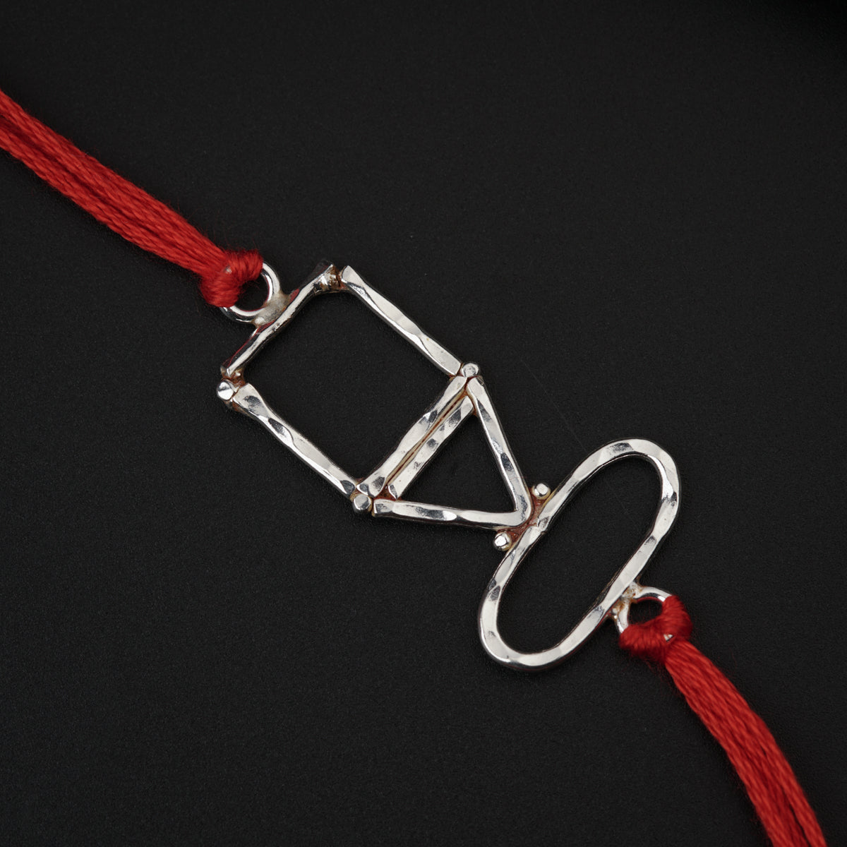 Silver Hammered Rakhi