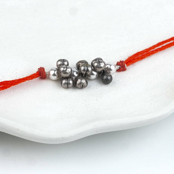 Silver Ghungroo & Pearl Handmade Rakhi