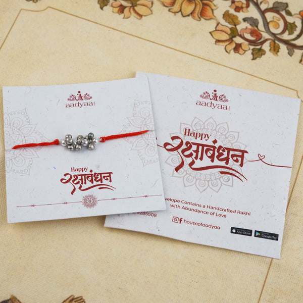 Silver Ghungroo & Pearl Handmade Rakhi