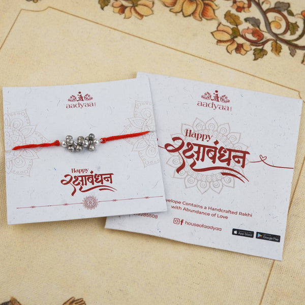 Silver Ghungroo & Pearl Handmade Rakhi