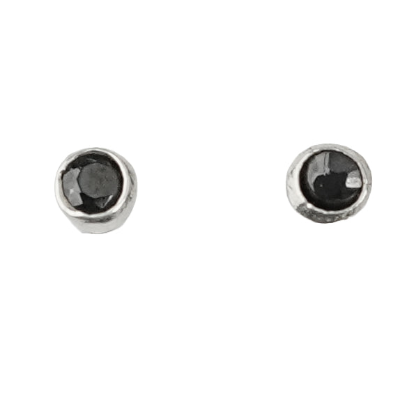 Tiny Black CZ Stud