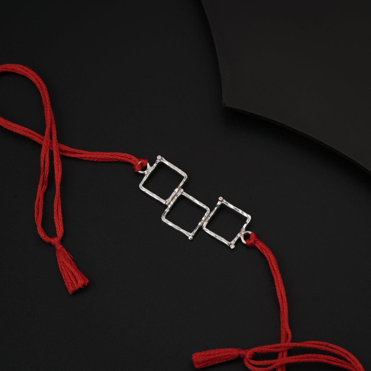 Silver Hammered Rakhi