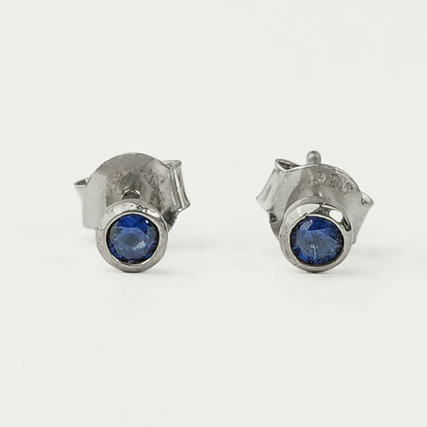 Tiny Blue CZ Stud
