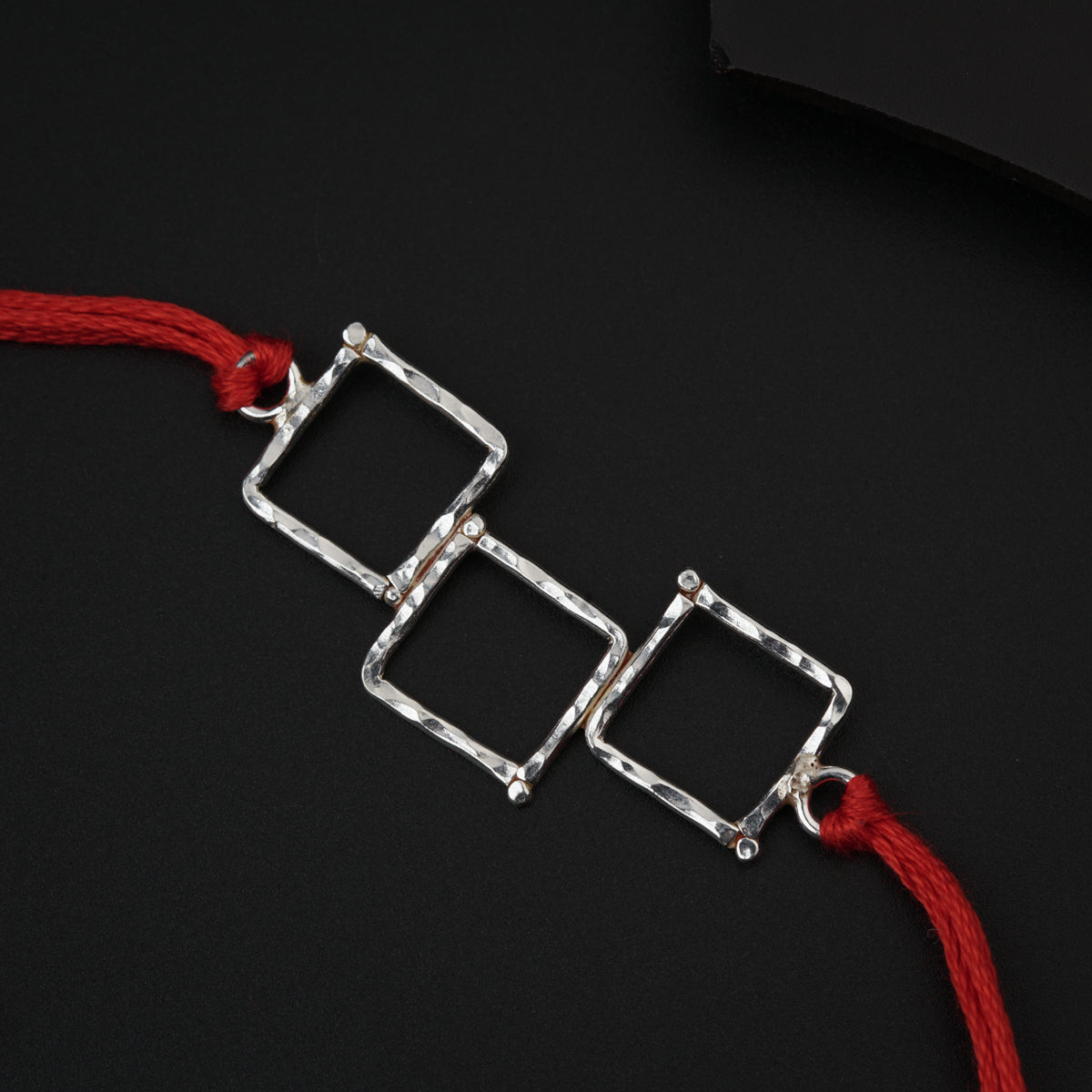Silver Hammered Rakhi