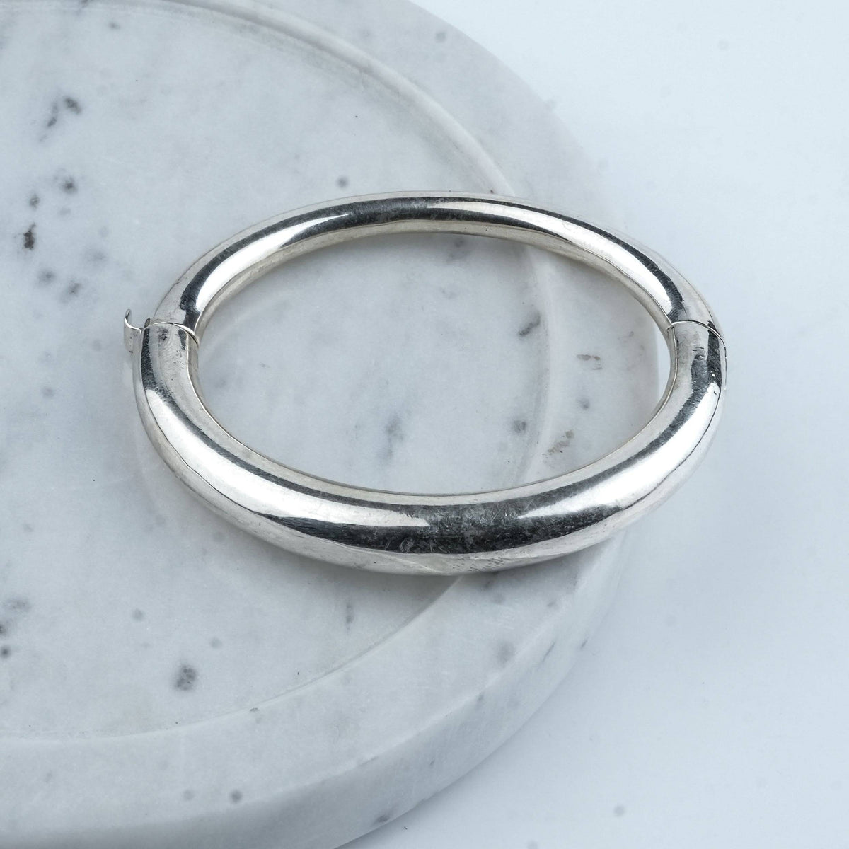 Silver Openable Plain Bangle