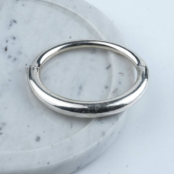 Silver Openable Plain Bangle