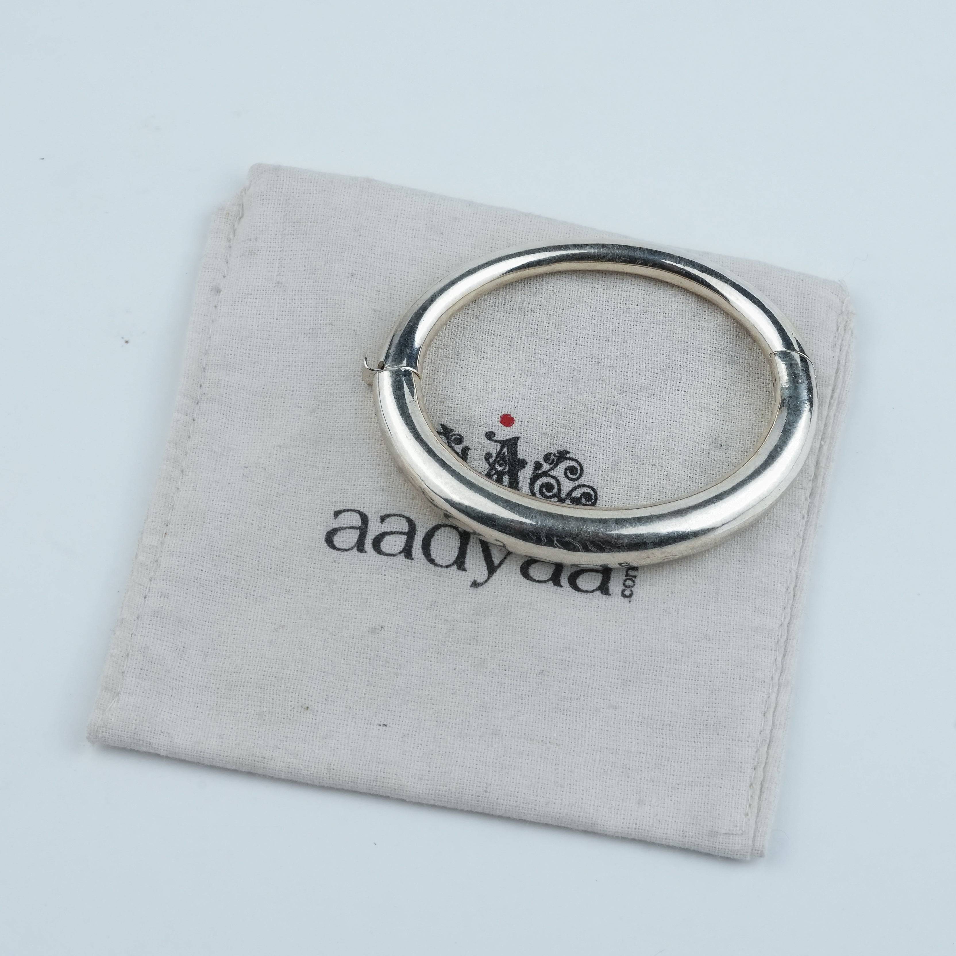 Silver Openable Plain Bangle